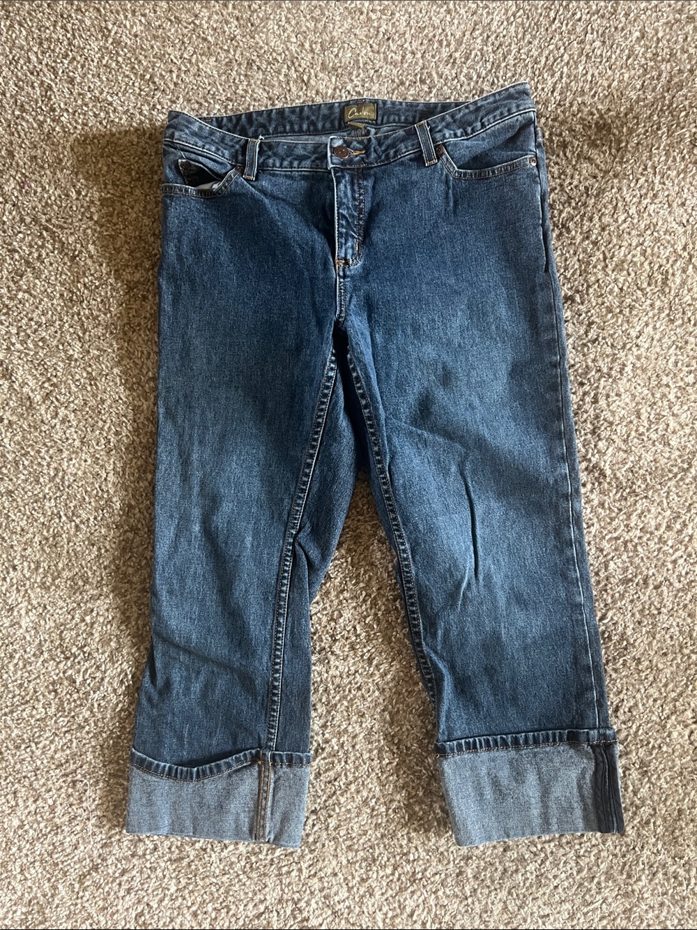 Carhartt Blue Cropped Cuffed Denim Jeans